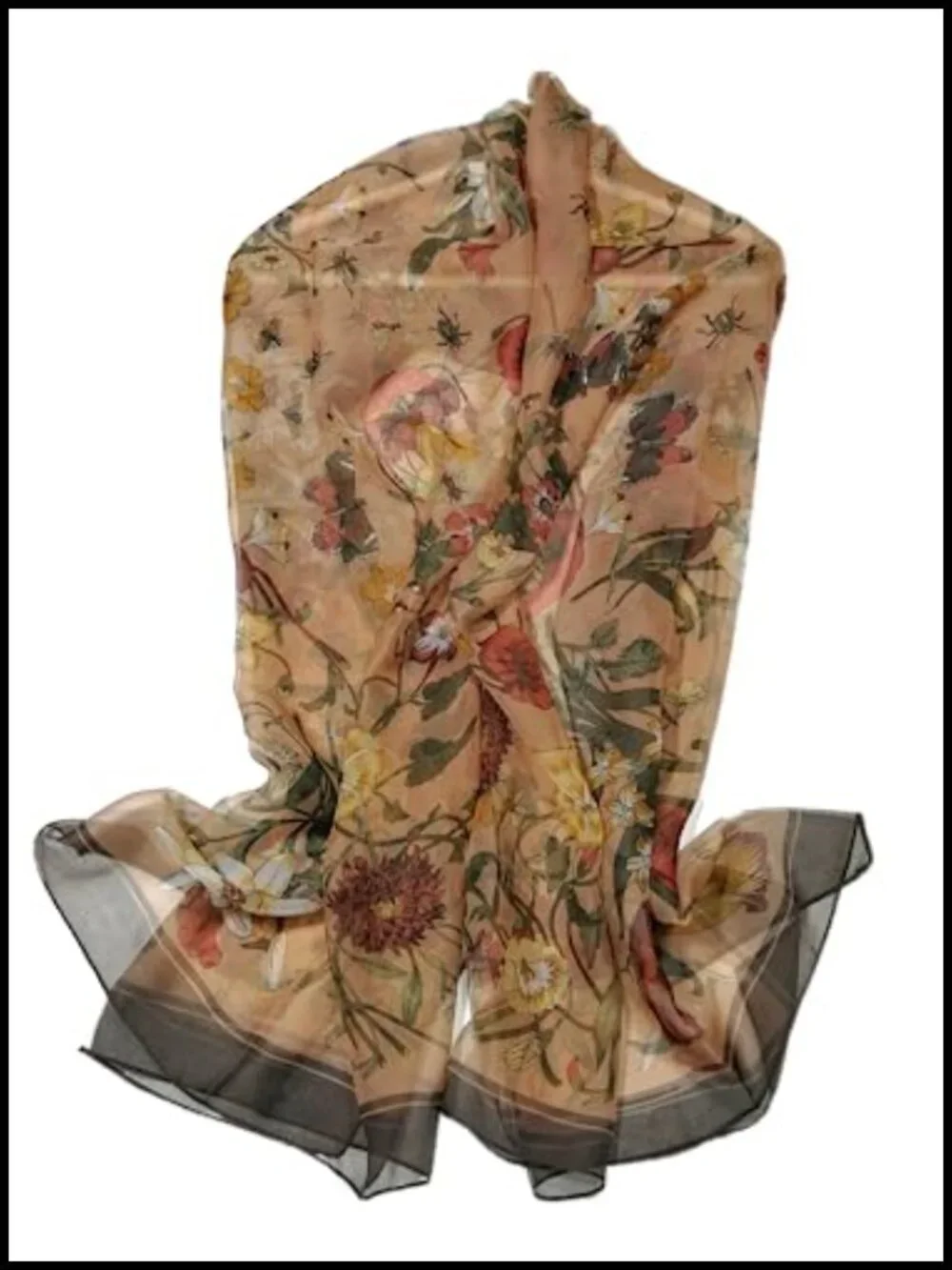 Super Large Silk Feel Floral Scarf Shawl Wrap Gift Box